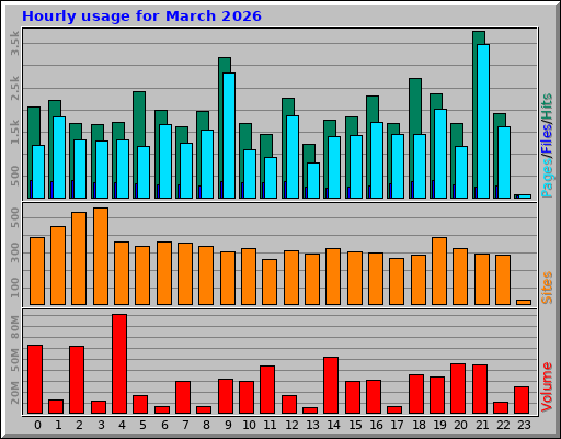 Hourly usage for March 2026